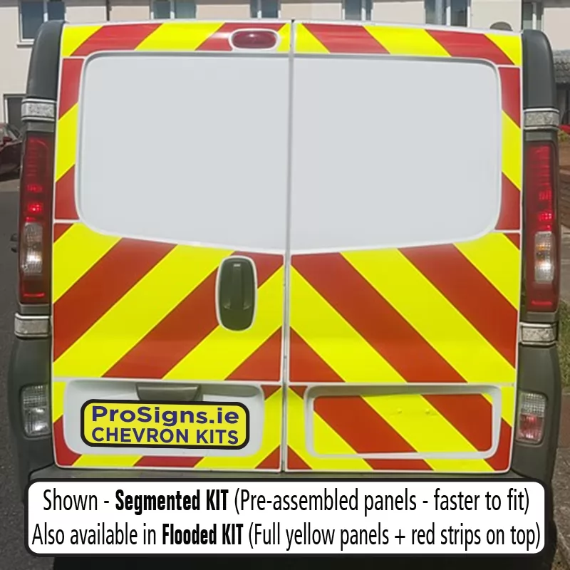 Opel Vivaro 2001–2014 LR (H1) no windows full rear chevron kit fitted (double rear doors)