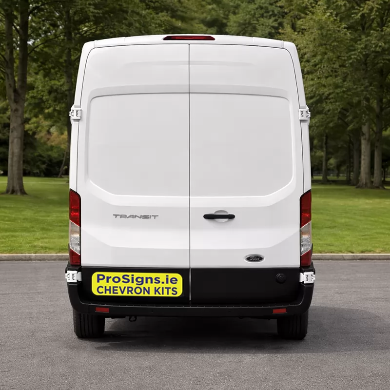 Ford Transit 2014–Present HR (H3) rear view van (double rear doors)